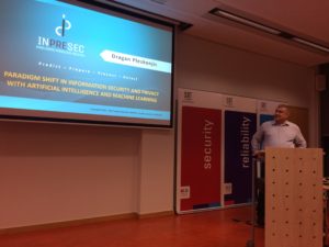 Dragan Pleskonjic speaking at “Machine Learning meets Security” event